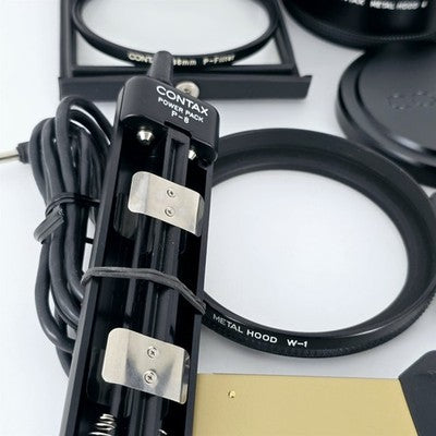 [Pre-owned] Contax Accessories Lot — Lens Hood, Caps, Adapter Ring, Filter — Near MINT — Japan #2471