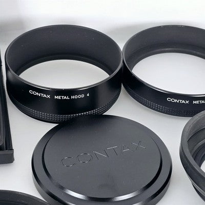 [Pre-owned] Contax Accessories Lot — Lens Hood, Caps, Adapter Ring, Filter — Near MINT — Japan #2471