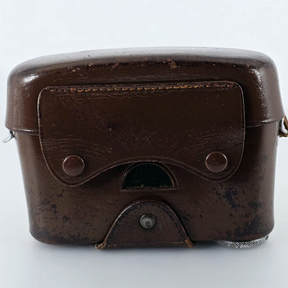 [Pre-owned] Leica Vintage Brown Leather Camera Hard Case — Excellent+++++ — Japan #5456