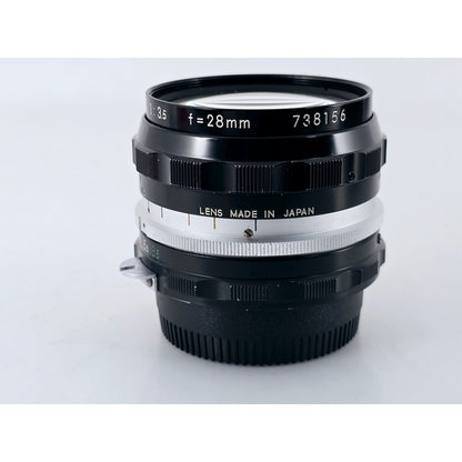 [Pre-owned] Nikon Non-Ai Nikkor-H Auto 28mm F3.5 Wide Angle MF Lens — Near MINT — Japan #3356