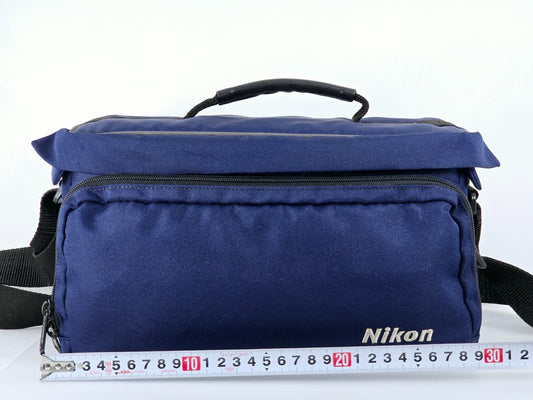 🌸[Near MINT] Genuine Nikon Camera Lens Shoulder Bag Nylon Navy blue From JAPAN