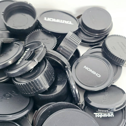 [Pre-owned] Bulk Lot 100 pcs Camera Lens Caps Front Rear Assorted — Near Mint — Japan #5566
