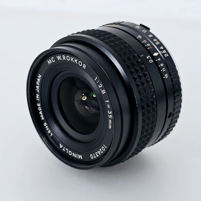 [Pre-owned] Minolta MC W.Rokkor 35mm F2.8 MF Wide Angle Lens — Near Mint+++ — Japan #5780