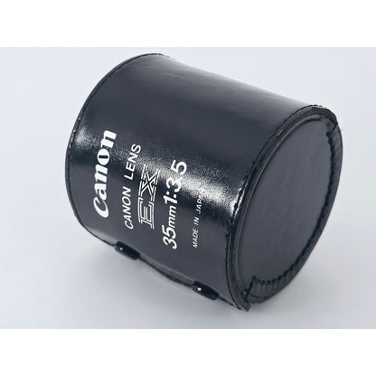 [Pre-owned] Canon EX Lens Hard Leather Case for 35/3.5 95/3.5 125/3.5 — Near MINT — Japan #4662