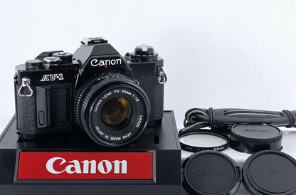 [Pre-owned] Canon AV-1 SLR Film Camera with New FD 50mm f/1.8 Lens — Near Mint — Japan #4929