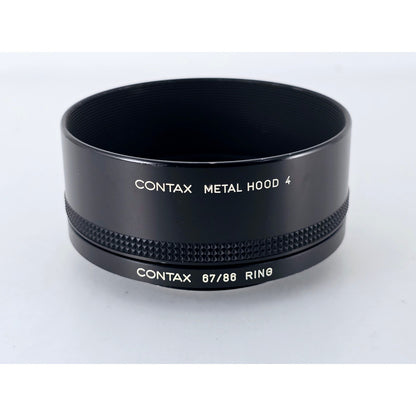 [Pre-owned] Contax Metal Lens Hood 4 with 67/86 Adapter Ring Set — MINT — Japan #4229