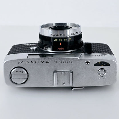 [Pre-owned] Mamiya EE 35mm Film Camera Silver — Near Mint — Japan #5672
