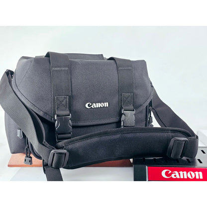 [Pre-owned] Genuine Canon Camera Lens Shoulder Bag Nylon Black — MINT — Japan #4687