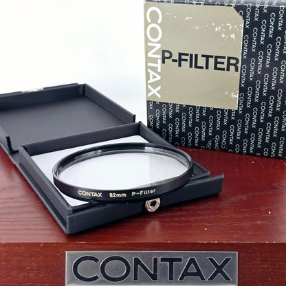 [Pre-owned] Contax P-Filter 82mm Kyocera w/ Case & Box — Unused — Japan #1974