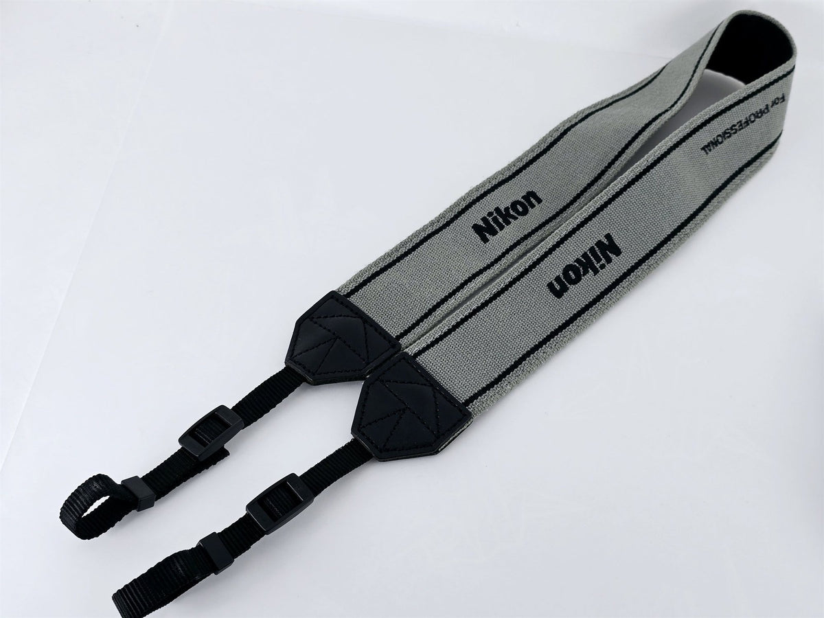 [Pre-owned] Genuine Nikon Professional Camera Neck Strap (Gray) — Mint — Japan #5140
