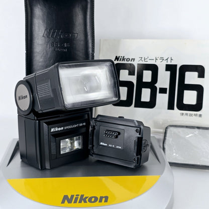 [Pre-owned] Nikon Speedlight SB-16 w/ AS-9 Shoe Mount Flash for FA FE2 FM2 — Top Mint — Japan #5302