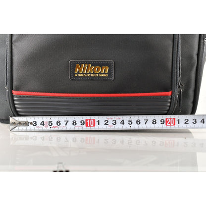 [Pre-owned] Genuine Nikon Camera Lens Shoulder Bag Gold Letters Red Line — MINT — Japan #2287