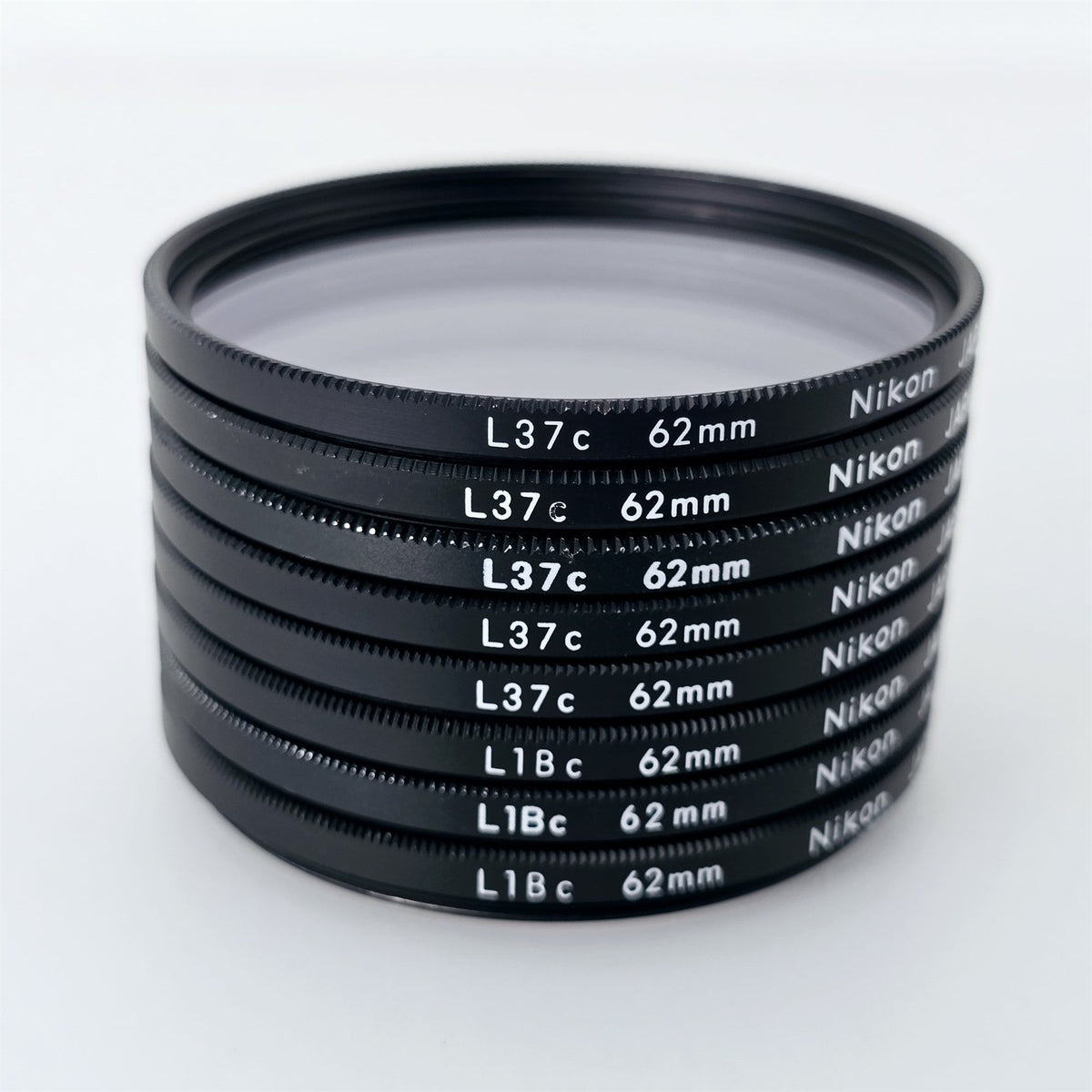 [Pre-owned] Genuine Nikon L37c L1Bc 62mm Lens Filter Set (8 pcs) — Near Mint — Japan #5451