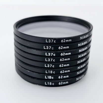 [Pre-owned] Genuine Nikon L37c L1Bc 62mm Lens Filter Set (8 pcs) — Near Mint — Japan #5451