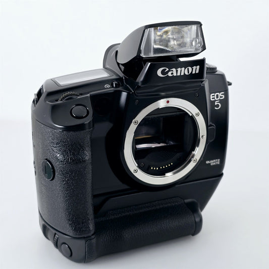 [Pre-owned] Canon EOS 5 QD 35mm SLR Film Camera w/ Vertical Grip VG10 — Near Mint — Japan #5417