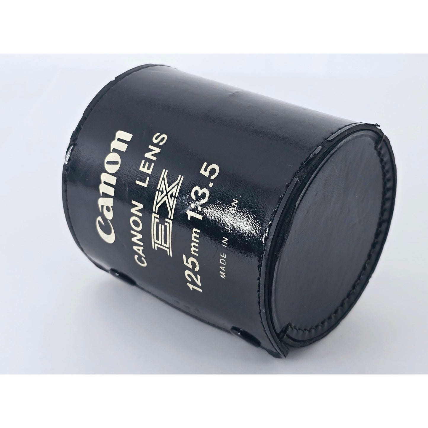 [Pre-owned] Canon EX Lens Hard Leather Case for 35/3.5 95/3.5 125/3.5 — Near MINT — Japan #4662