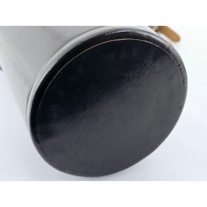 [Pre-owned] Nikon Nippon Kogaku Tokyo Leather Lens Case 6.7in x 2.8in — Near MINT — Japan #4642