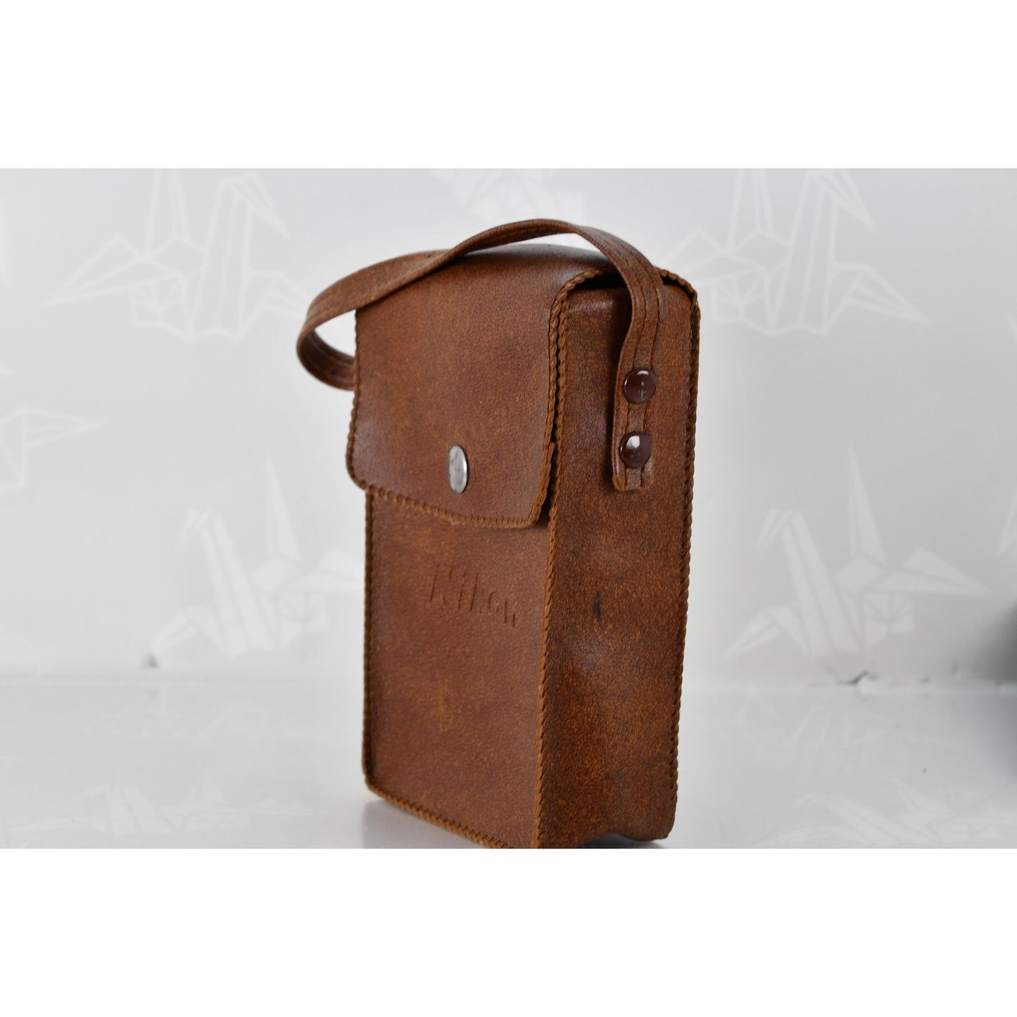 [Pre-owned] Nikon SS-7 Soft Brown Leather Flash Case for SB-7 SB-8 SB-9 SB-10 — MINT — Japan #2398