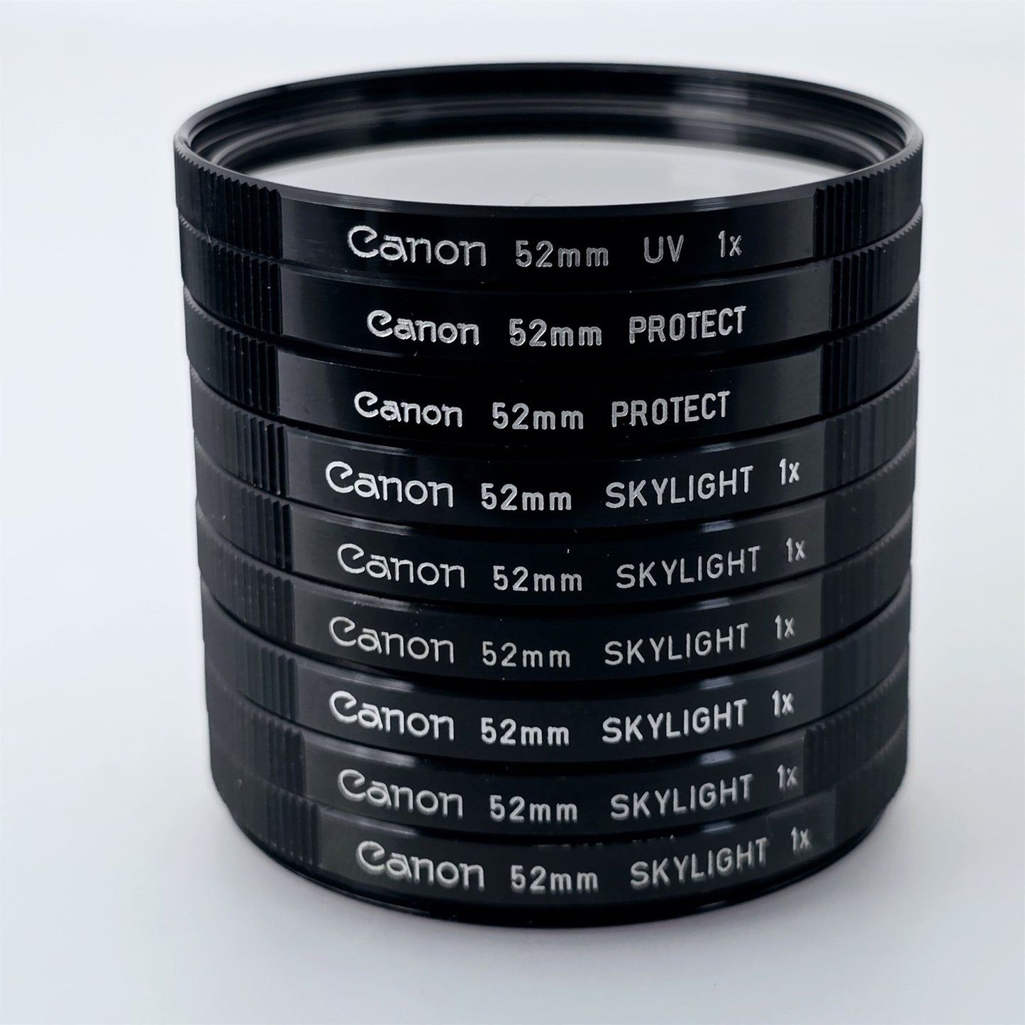 [Pre-owned] Canon Skylight 1x / UV / Protect Lens Filter 52mm 55mm (12 pcs Bundle) — Near Mint — Japan #5452