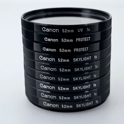 [Pre-owned] Canon Skylight 1x / UV / Protect Lens Filter 52mm 55mm (12 pcs Bundle) — Near Mint — Japan #5452
