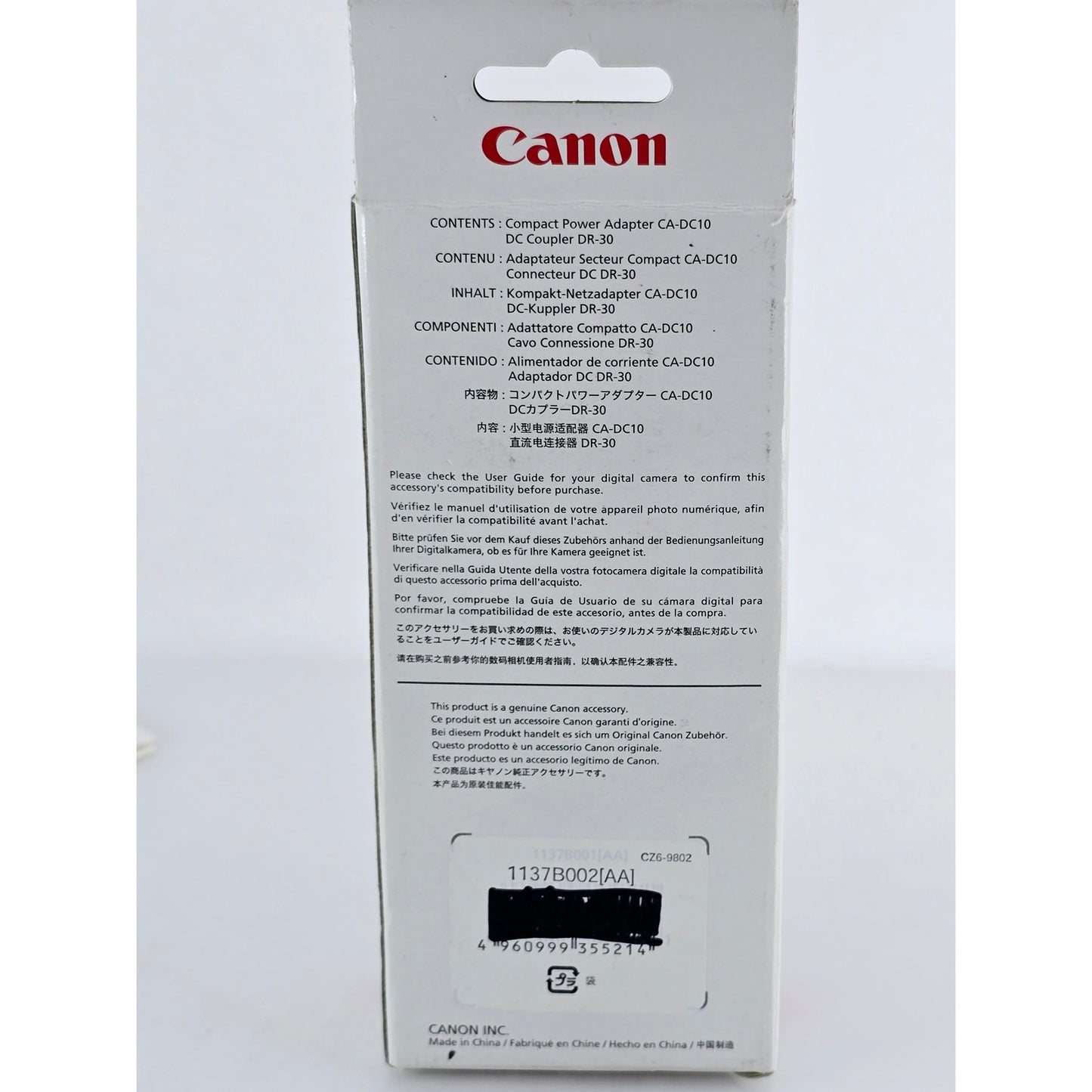 [Pre-owned] Canon ACK-DC30 AC Adapter Kit — MINT — Japan #3956