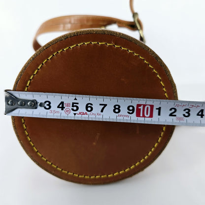 [Pre-owned] Genuine Hasselblad Hard Leather Lens Carrying Case — Excellent+++++ — Japan #5347