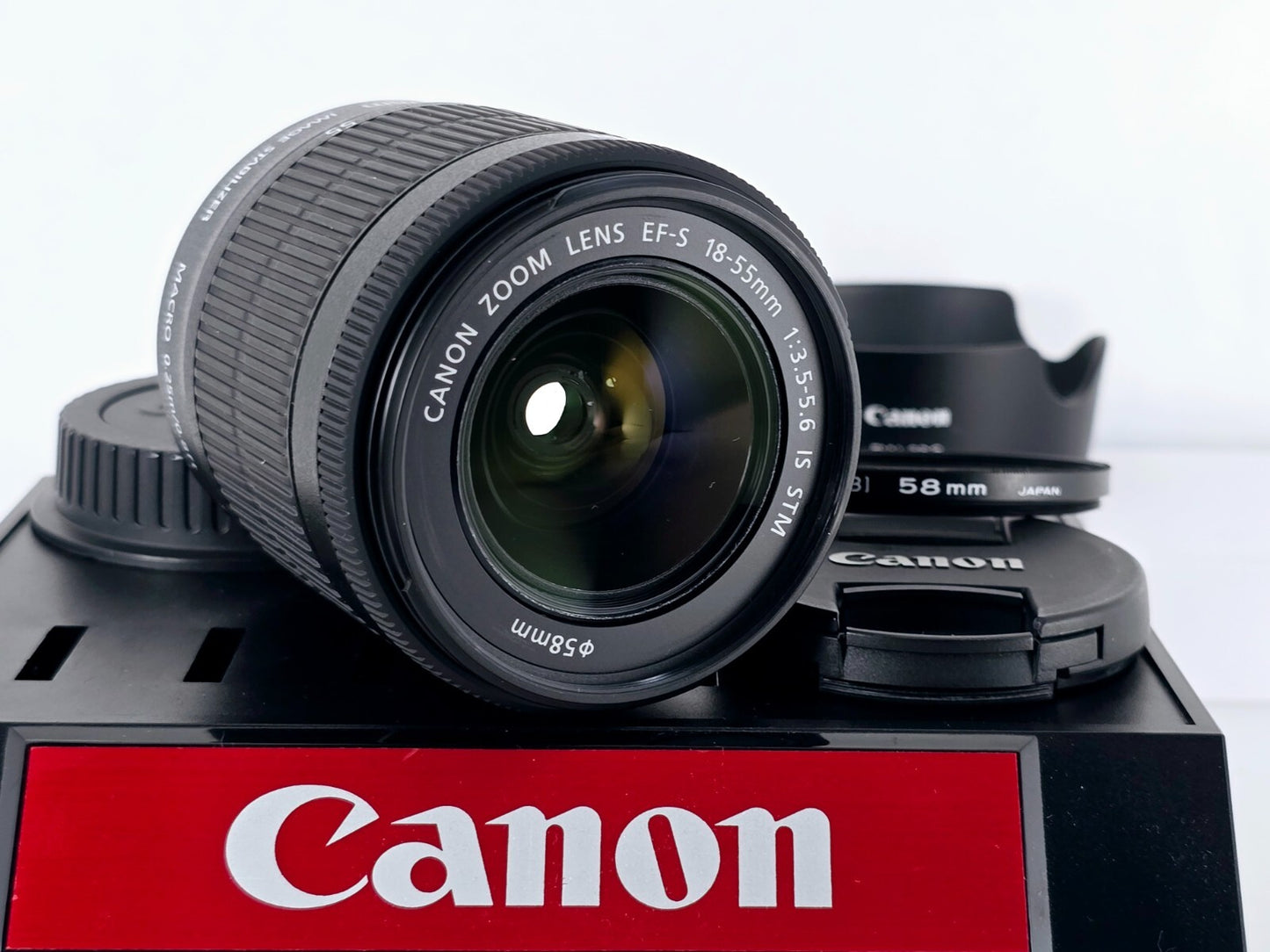 🌸[MINT] Canon EF-S 18-55mm F3.5-5.6 IS STM Zoom Lens w/EW-63C Hood From JAPAN