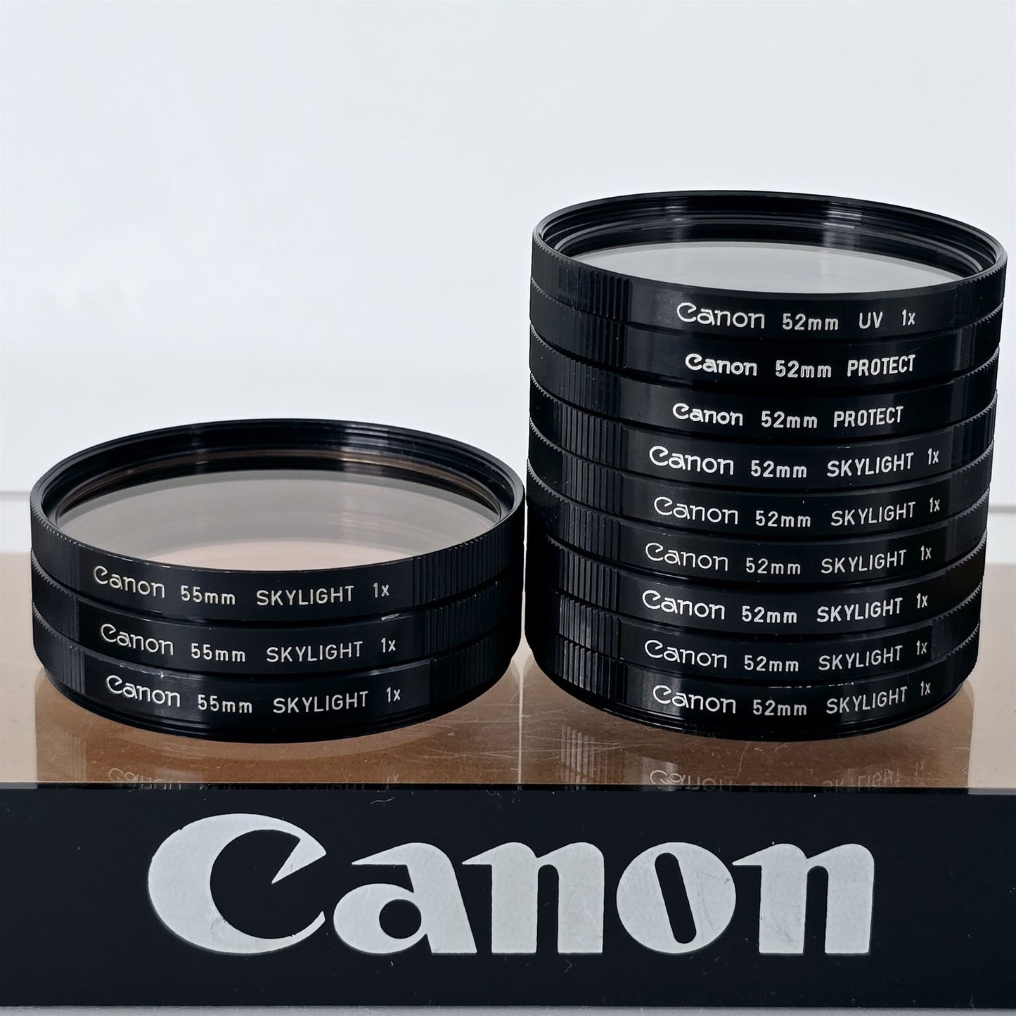 [Pre-owned] Canon Skylight 1x / UV / Protect Lens Filter 52mm 55mm (12 pcs Bundle) — Near Mint — Japan #5452
