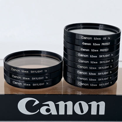[Pre-owned] Canon Skylight 1x / UV / Protect Lens Filter 52mm 55mm (12 pcs Bundle) — Near Mint — Japan #5452