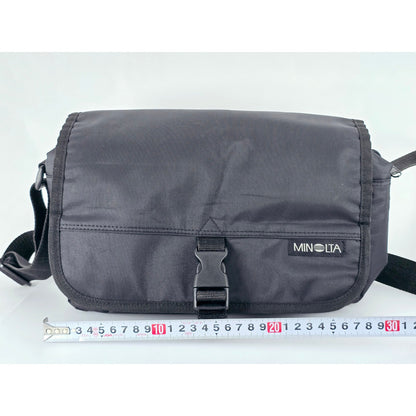 [Pre-owned] Genuine Minolta Camera Lens Shoulder Bag Nylon Black — Near MINT — Japan #5070