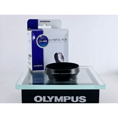 [Pre-owned] Olympus Pen LH-48B Black Metal Lens Hood for 17mm F1.8 — Top MINT — Japan #4087