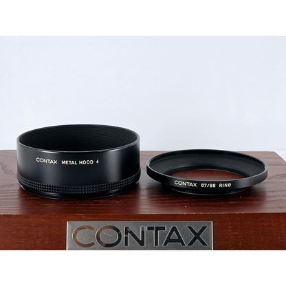 [Pre-owned] Contax Metal Lens Hood 4 with 67/86 Adapter Ring Set — MINT — Japan #4229