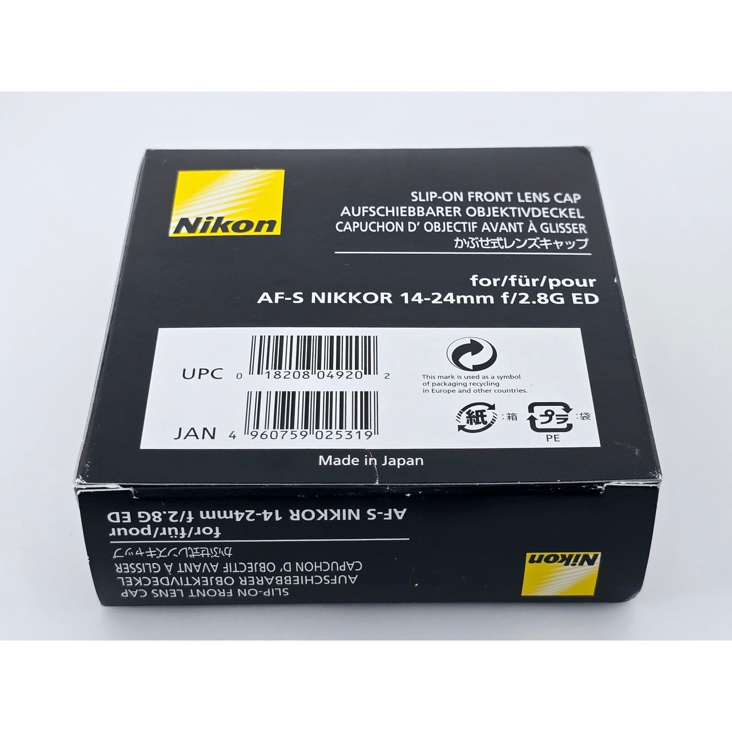 [Pre-owned] Genuine Nikon Slip-On Front Lens Cap for AF-S 14-24mm f/2.8G ED — Near MINT — Japan #4770