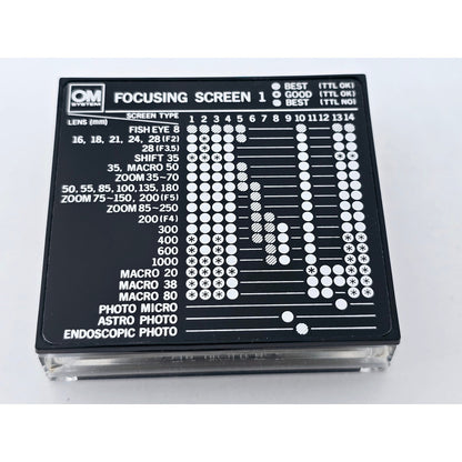 [Pre-owned] Olympus OM Focusing Screen 1-1 Genuine for OM-1 2 2N 3 4 — MINT — Japan #3978
