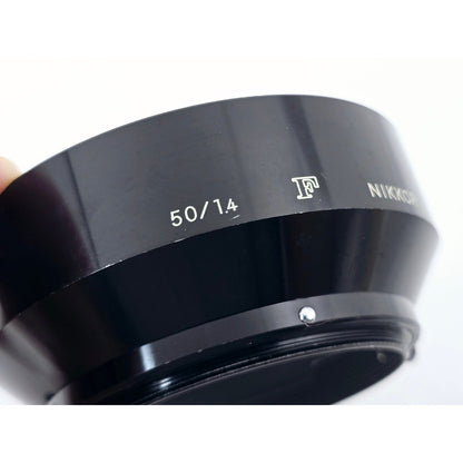 [Pre-owned] Genuine Nikon F Nikkor Metal Lens Hood for 50mm f/1.4 — Near MINT — Japan #4457