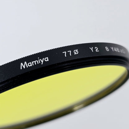 [Pre-owned] Genuine Mamiya 77mm Y2 Yellow Filter for RZ67 RB67 Mamiya 7 — Mint — Japan #5303