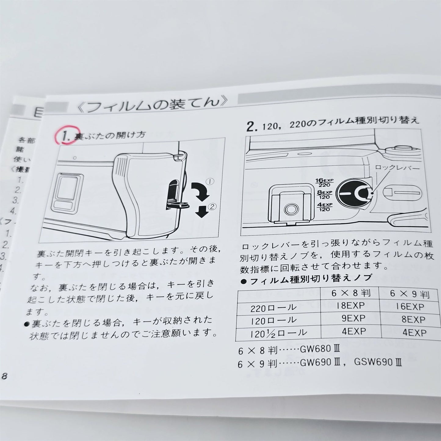 [Pre-owned] Fuji Instruction Manual (Japanese) for GW690 III / GSW690 III / GW680 III — Near Mint — Japan #5401