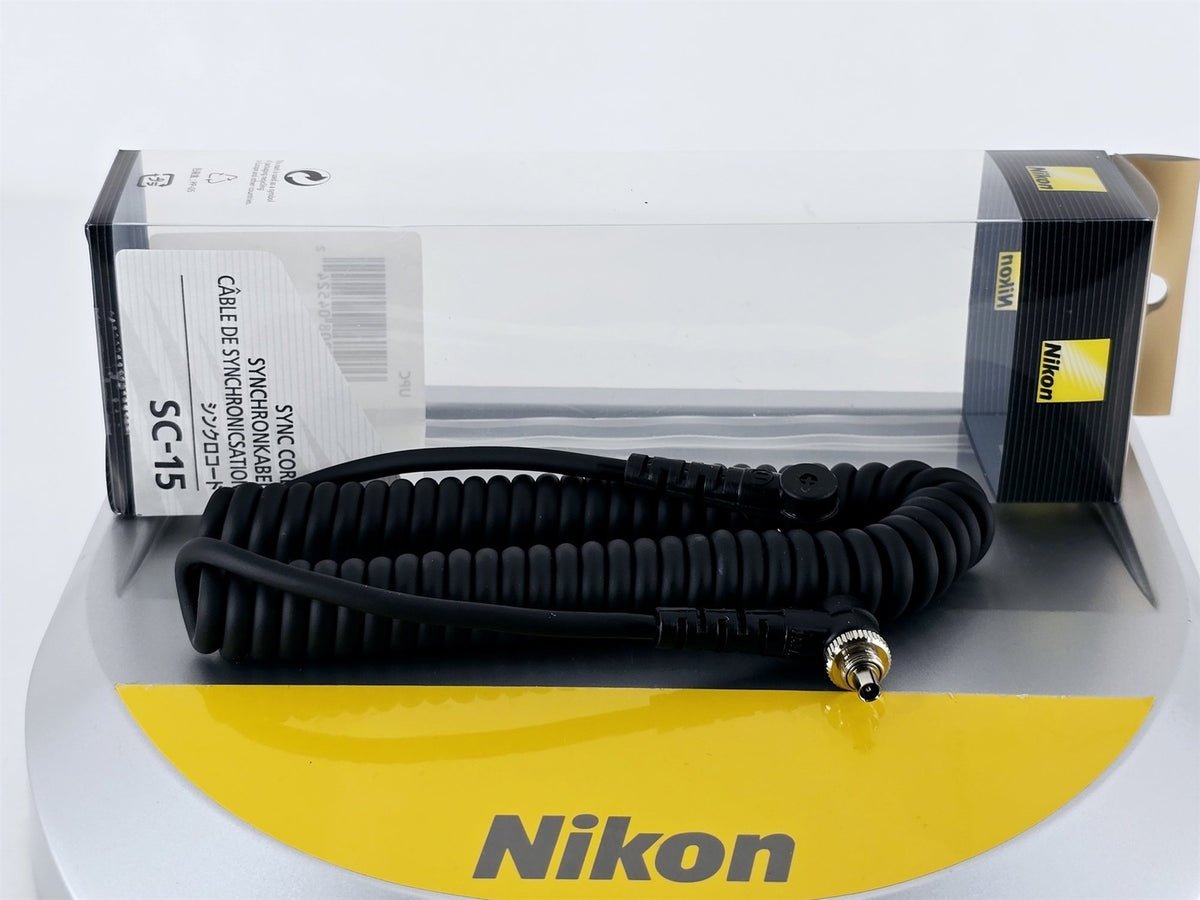 [Pre-owned] Nikon SC-15 Sync Cord Flash Cable for F3 F4 F5 F6 FM2 — Unused — Japan #4582