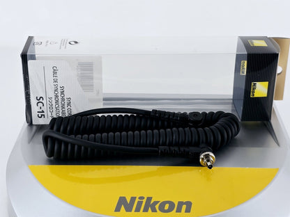 [Pre-owned] Nikon SC-15 Sync Cord Flash Cable for F3 F4 F5 F6 FM2 — Unused — Japan #4582