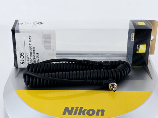 [Pre-owned] Nikon SC-15 Sync Cord Flash Cable for F3 F4 F5 F6 FM2 — Unused — Japan #4582