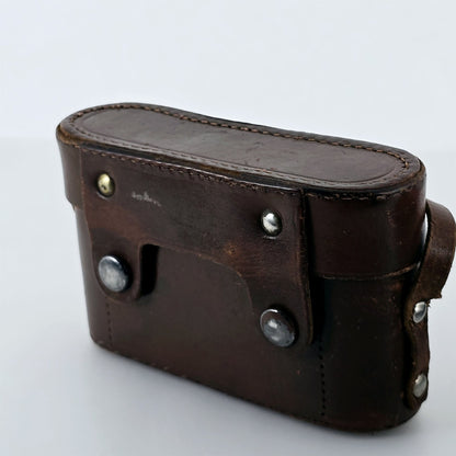 [Pre-owned] Vintage Leica Brown Leather Hard Camera Case — Excellent+++++ — Japan #5455
