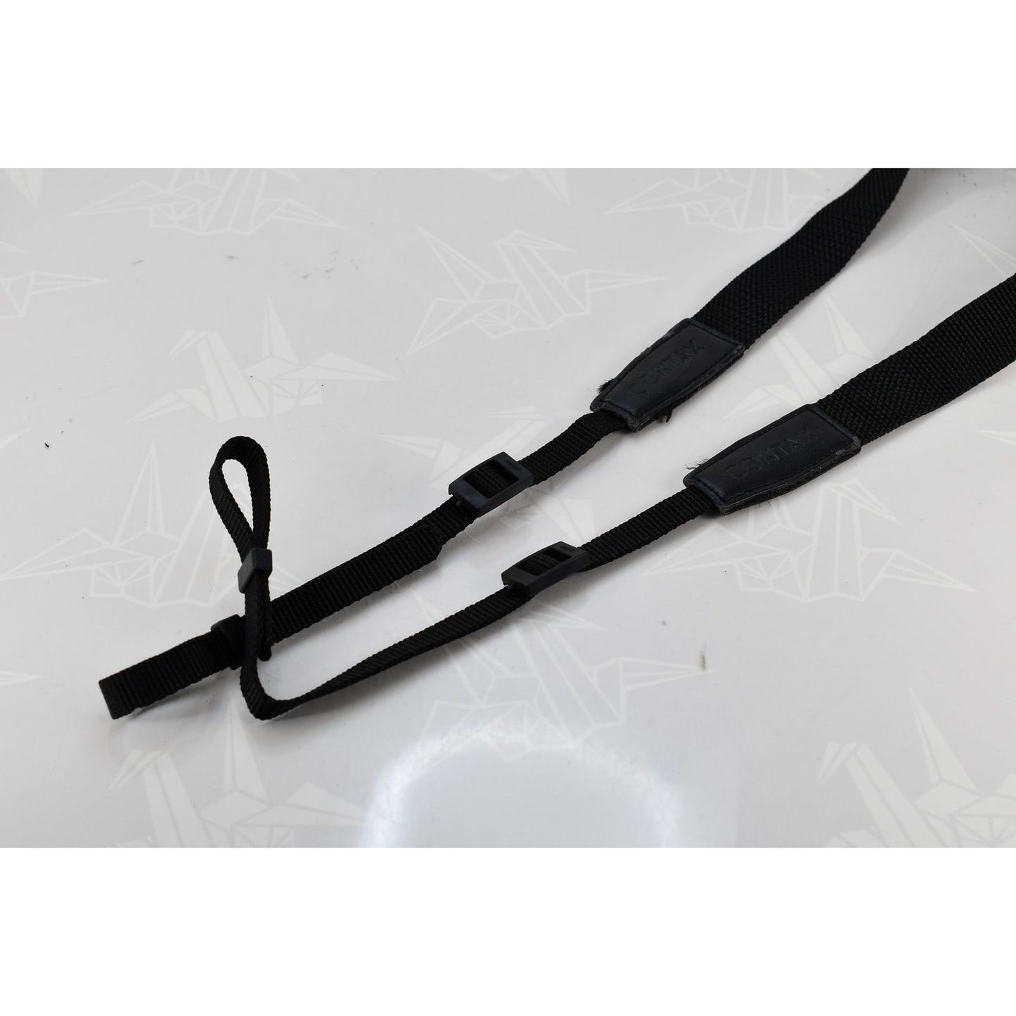 [Pre-owned] Contax Genuine Camera Neck Strap Black Nylon 0.98in (2.5cm) — Near MINT — Japan #2235
