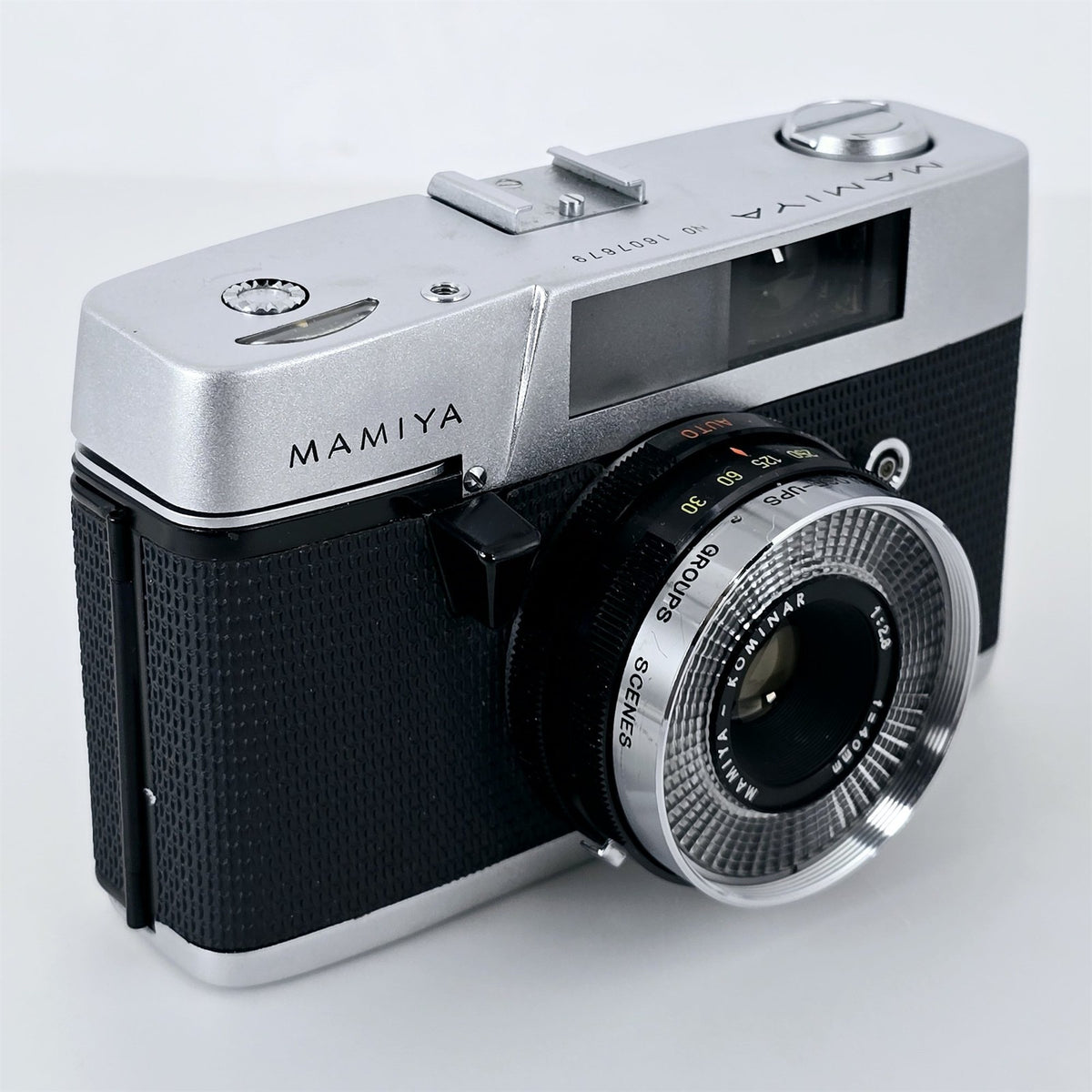 [Pre-owned] Mamiya EE 35mm Film Camera Silver — Near Mint — Japan #5672