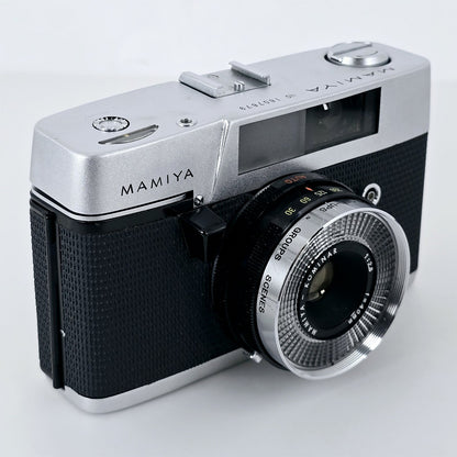 [Pre-owned] Mamiya EE 35mm Film Camera Silver — Near Mint — Japan #5672