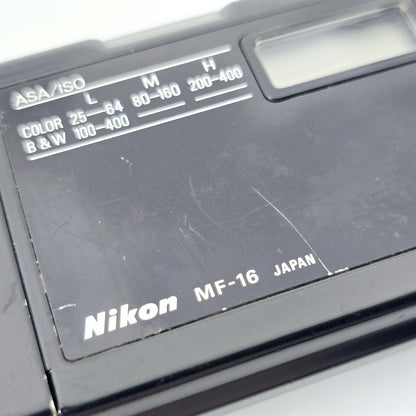 [Pre-owned] Genuine Nikon MF-16 Data Back for FA FE2 FM2 FM3A — Near Mint — Japan #5428