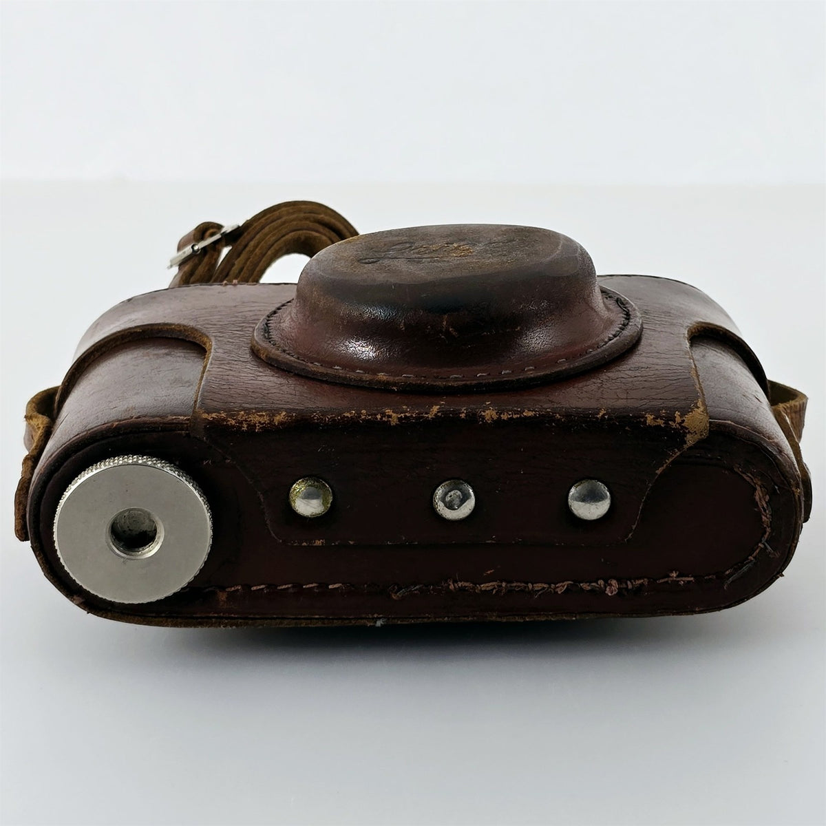 [Pre-owned] Vintage Leica Brown Leather Hard Camera Case — Excellent+++++ — Japan #5455