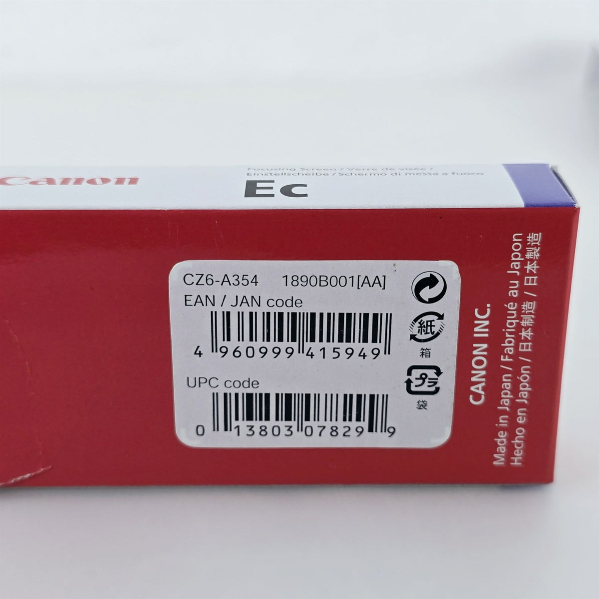 [Pre-owned] Canon Focusing Screen Ec-C IV for EOS-1 1N 1V EOS 3 — Unused — Japan #5722