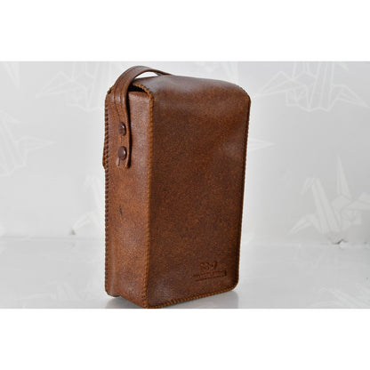 [Pre-owned] Nikon SS-7 Soft Brown Leather Flash Case for SB-7 SB-8 SB-9 SB-10 — MINT — Japan #2398
