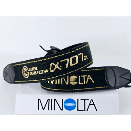 [Pre-owned] Minolta Grand Prix'94 alpha 707si Camera Strap (Gold) — MINT — Japan #4973