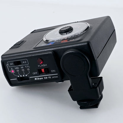 [Pre-owned] Nikon Speedlight SB-15 Shoe Mount TTL Flash for F3 FE2 FM2 FA — Mint — Japan #5714